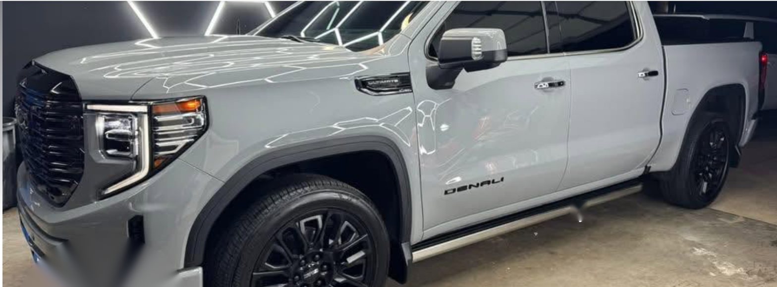 GMC Sierra Denali in the shop after paint correction