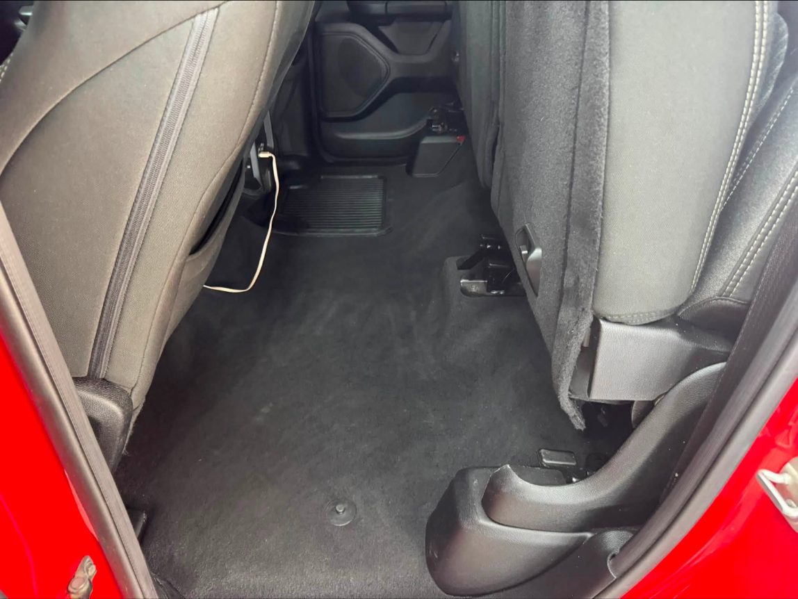 Rear seat floor after cleaning